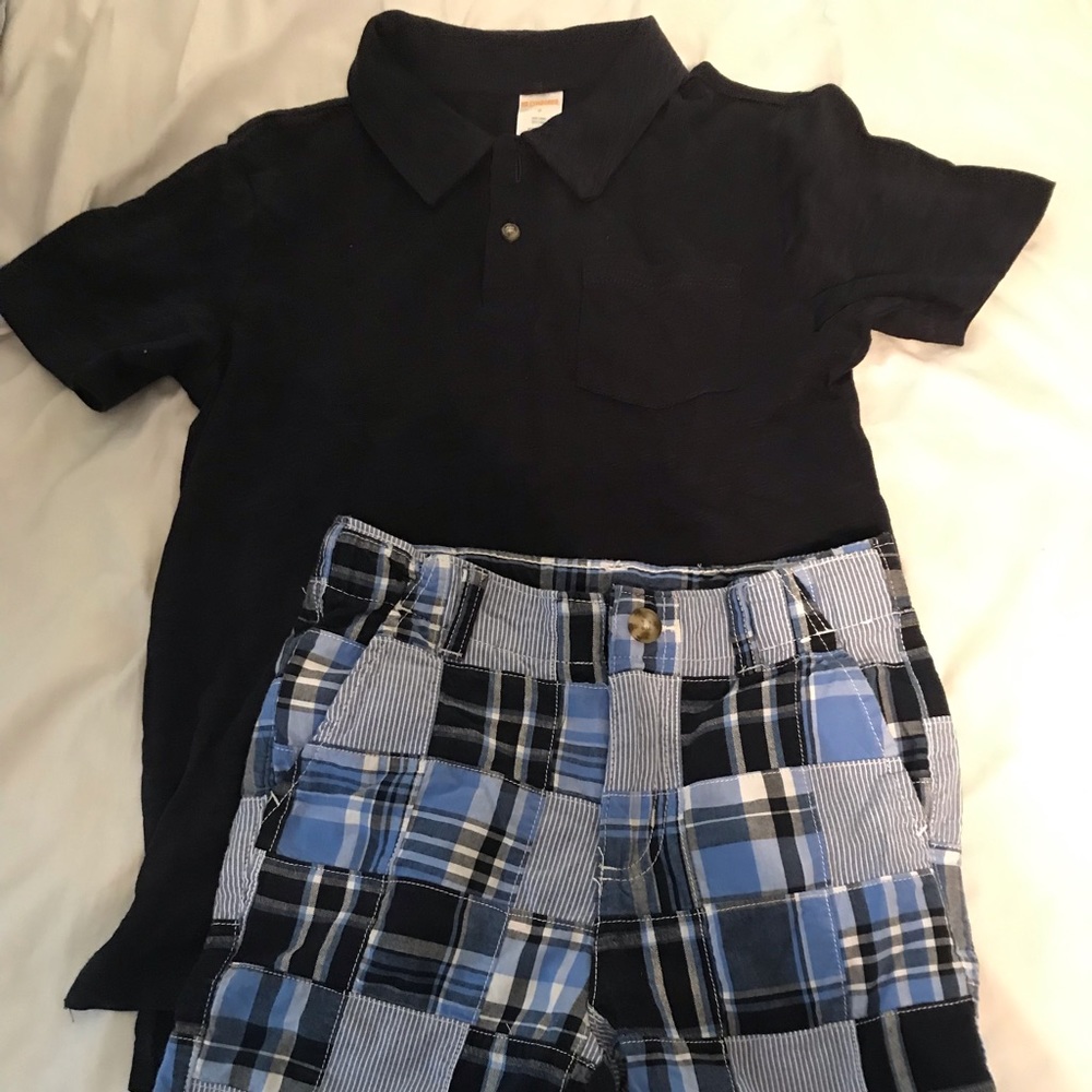 Gymboree size 8 little boys patchwork outfit